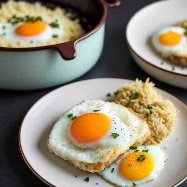 Судак запеченный с рисом и яйцами
